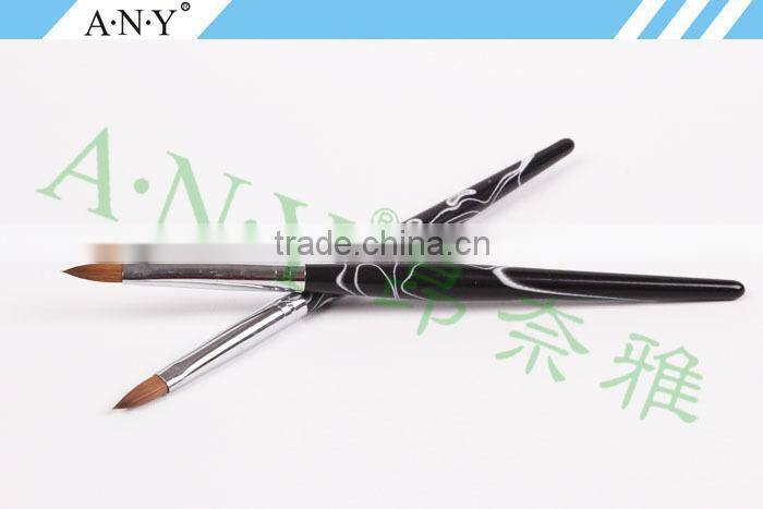 ANY Nail Art Plastic Acrylic Handle Pure Sable Nail Acrylic Brush Natural Hair