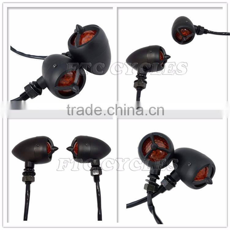 Classic Vintage LED Indicator Lamp with Black Tribar for Triumph Motorcycle