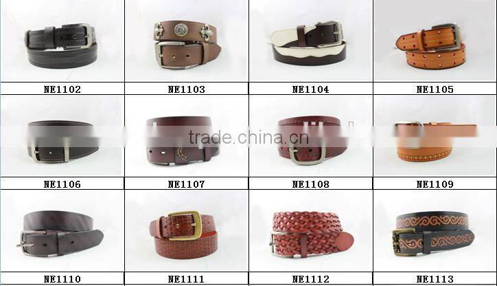 2015 New Design Western Rock N Roll Style Men's Beaded Geniune Leather Belt