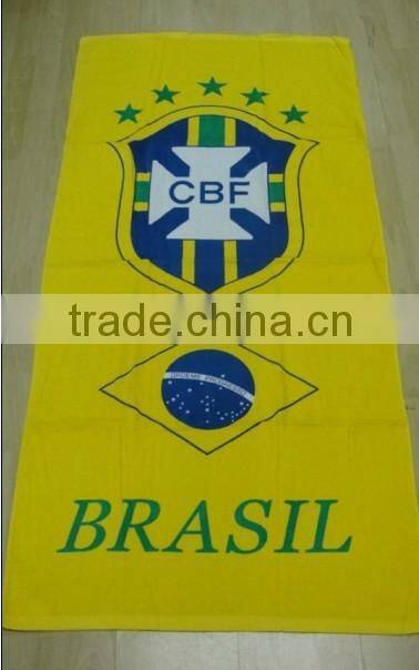 2015 fashion football beach towel of green color with custom design