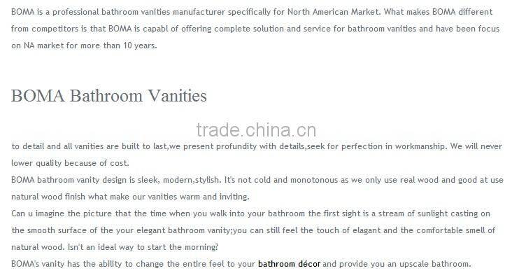 Boma Hot Trends Oak Solid Wood Free Standing Bathroom Vanity With Legs