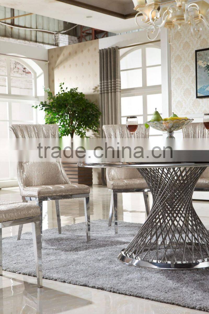 Modern marble dining table with chairs