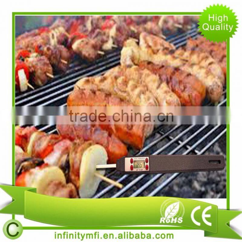 INTL8810AB Black Instant Read Digital Cooking Stainless Thermometer With Long Probe For Food Meat Candy And Bath Water