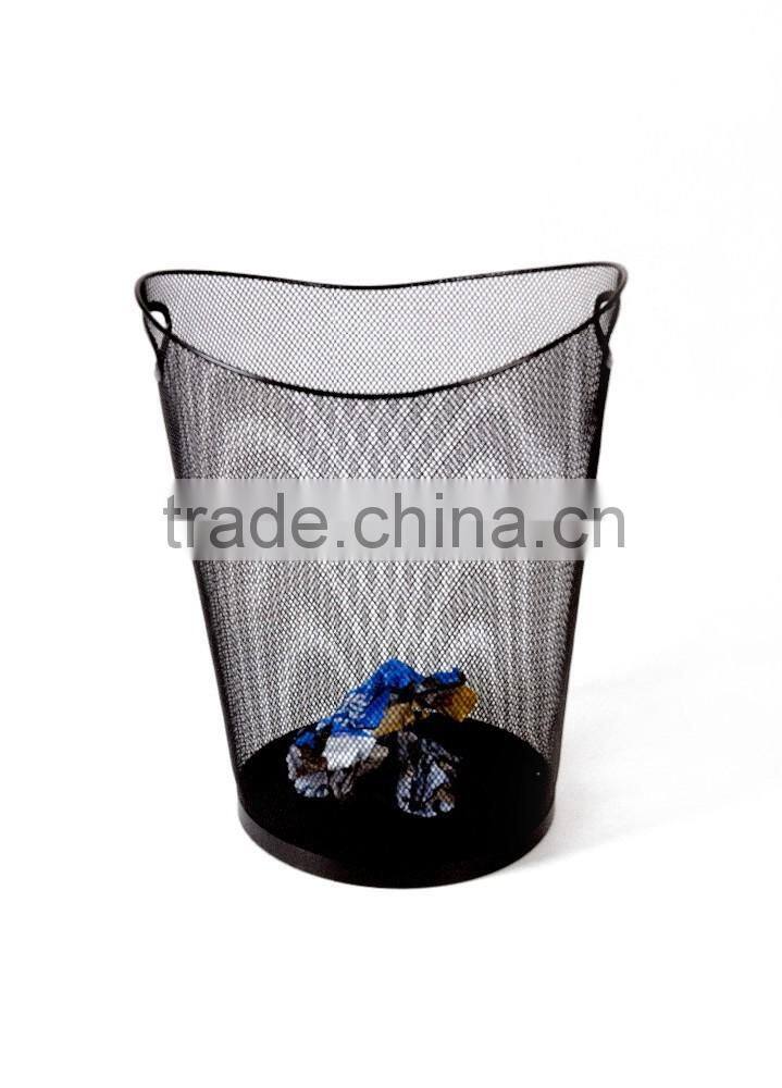 metal mesh oval standing home wastebasket