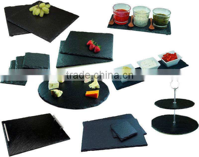 Wedding party insulated slate engraved logo dinner plate