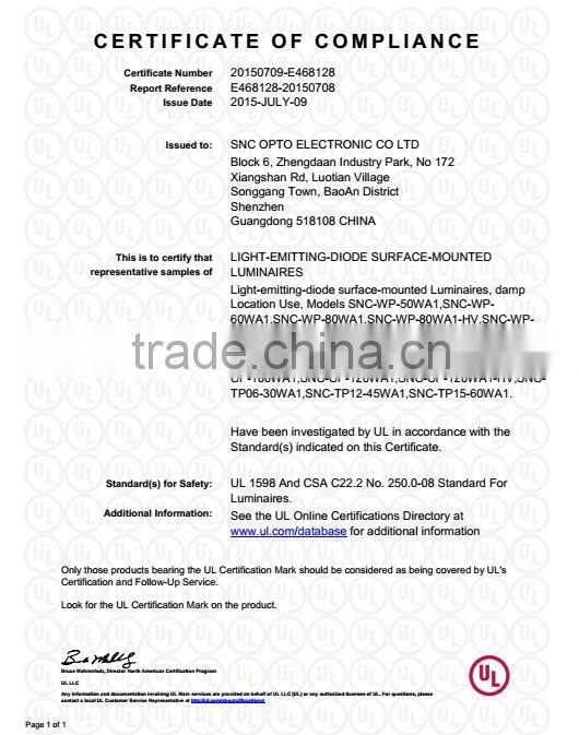 High lumen UL cUL listed led wall pack 5 years warranty