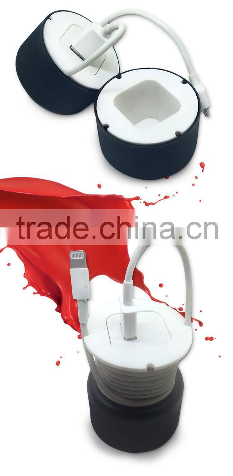 New design storage holder as winder contains cable and earphone and USB charger