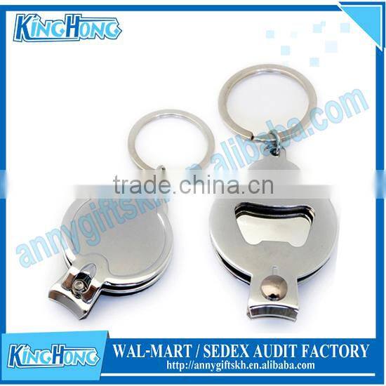 High polished mini bottle opener cap keychain