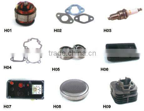 Motor, Gasket, Spark plug, Bearing, Panel, Fuel tank, Cylinder head, Spare parts for generator HL-950A