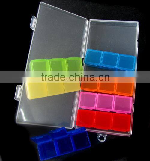 Plastic travel portable led pill box with lock