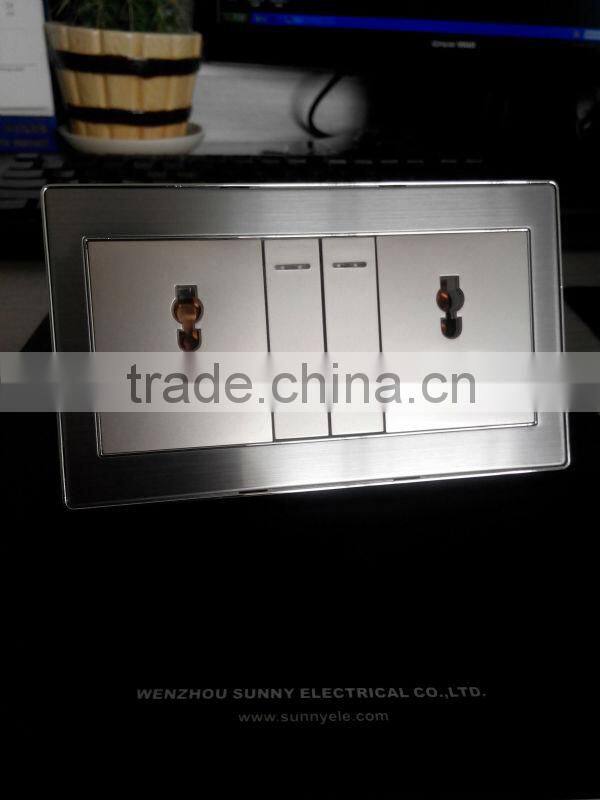 double gang switch & socket, 2gang universal switched socket