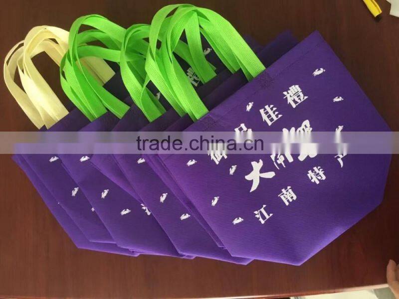manufacturing factory direct sale nonwoven ultrasonic wave handbag with printing