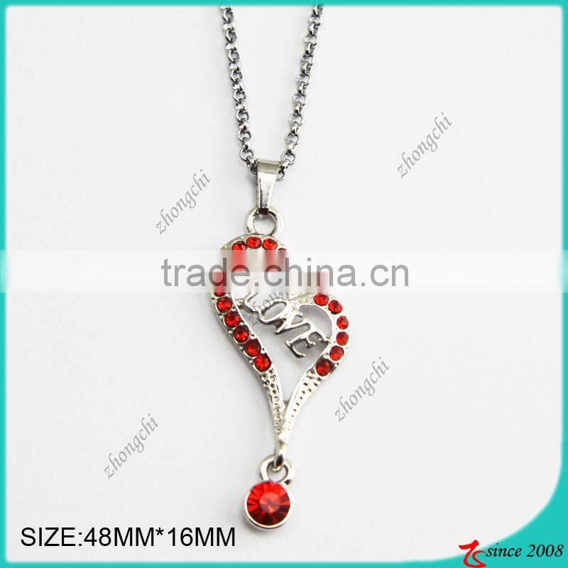 18" White Diamond Heart Pendant Necklace