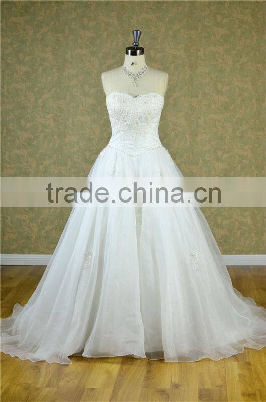 2014 sweetheart neckline crystal bead lace princess wedding dress