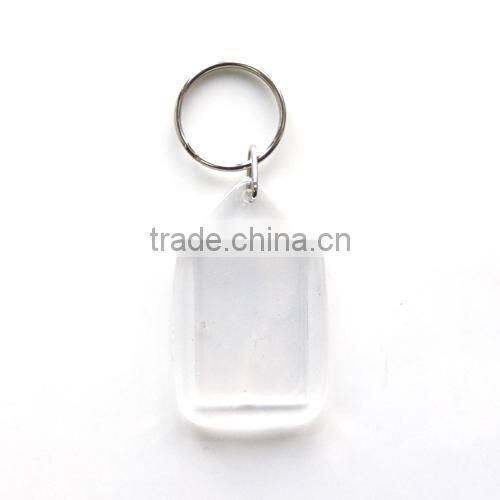 Customized plastic key chain with metal keyring