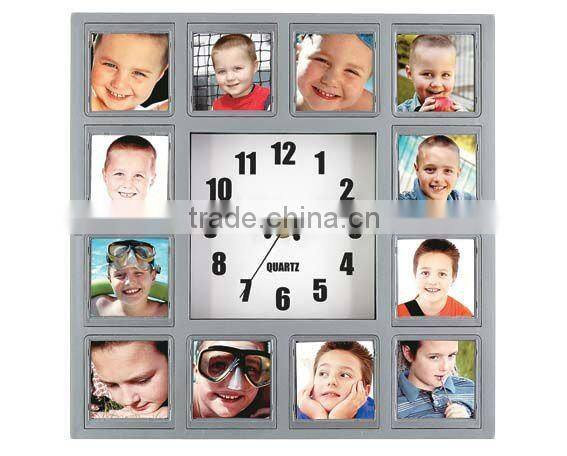 Clock with 12 photo frame