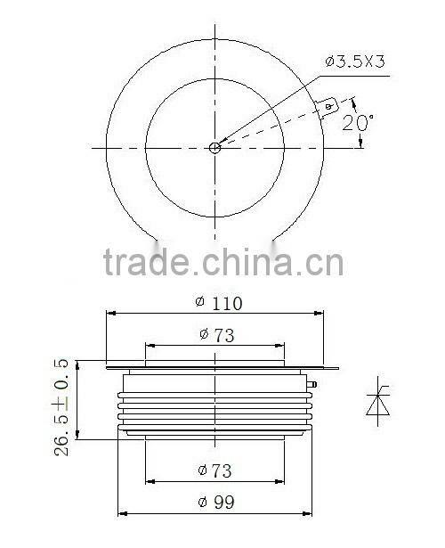 Low switching loss fast thyristors of current 2500 amp