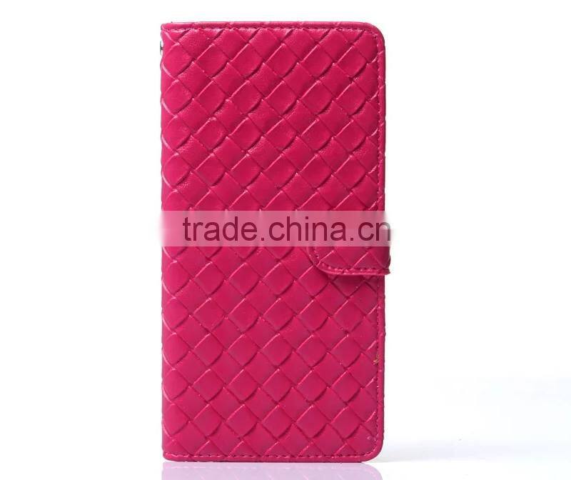 Classical woven design flip leather case cover for iphone 7 7plus, wallet case for iphone 7