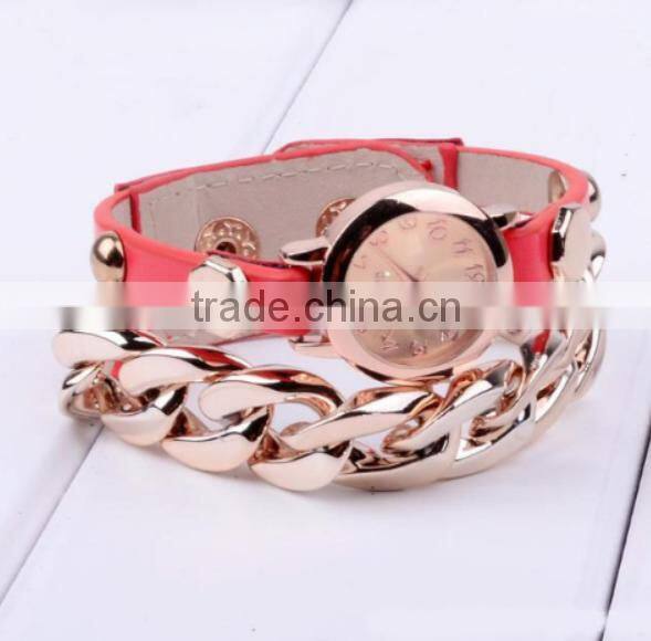 fashion PU wrist women lady watch