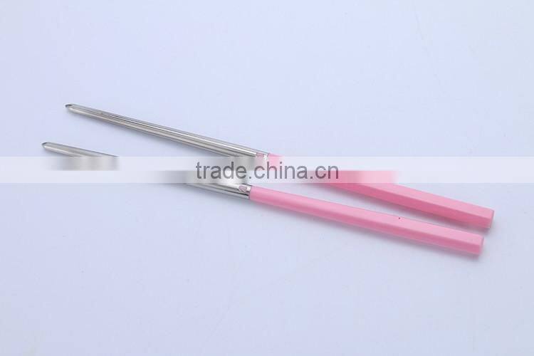 Stainless steel and plastic chopsticks