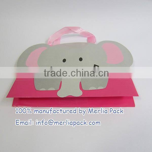 CMYK Printing Gift Wrap Bags Industrial Use Shopping Cartoon Elephant Bags