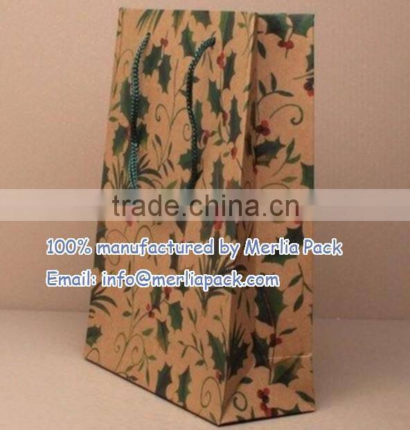 Bespoke Design Kraft Paper Bags Recycled Natural Kraft Shopping Grocery Bags