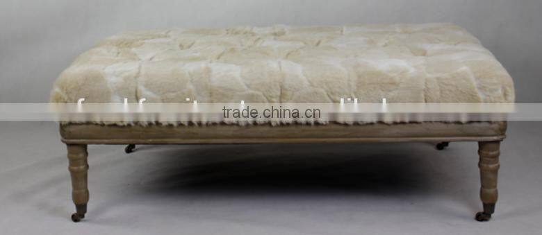 High Quality Antique White Bench Seat Ottoman
