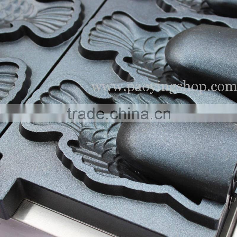 (3 in 1) 3pcs Commercial Use Non-stick 110v 220v Electric Icecream Taiyaki Baker + Batter Dispenser + Stuffing Scoop