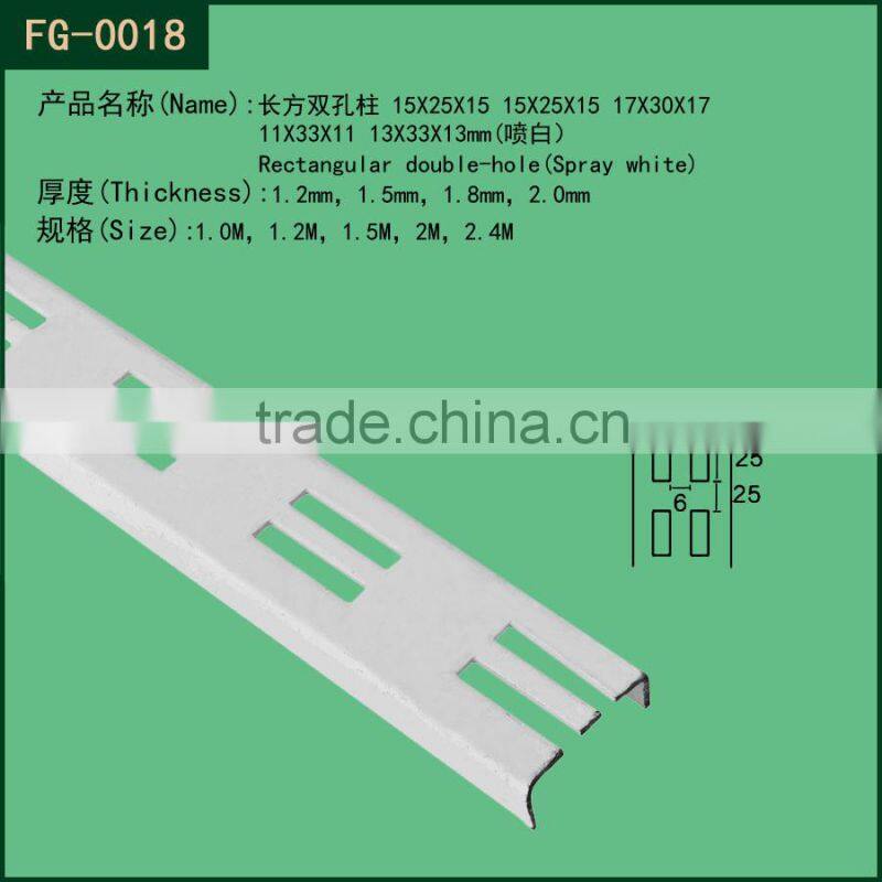 shopfitting chrome metal perforated strut slot u channel