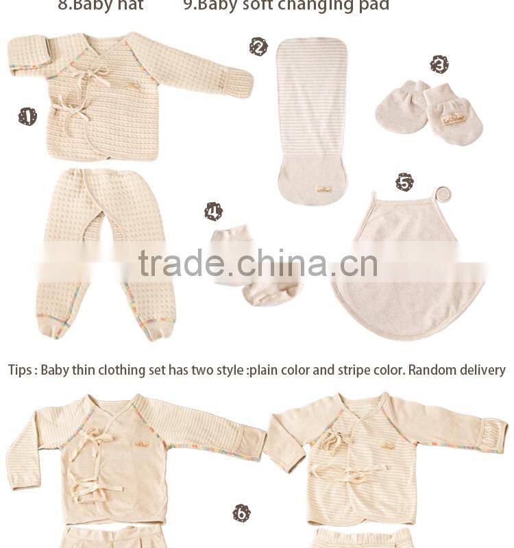 100% cotton nine pieces sets of baby Clothing Sets gift box for newborn around years