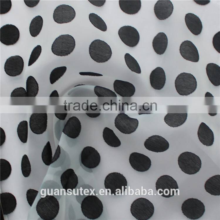 latest style organza burn out lace fabric, dot design lace fabric for women fashion dress