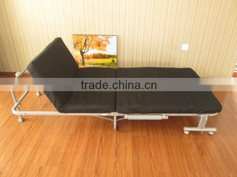 mesh cloth folding bed with metal bedbase