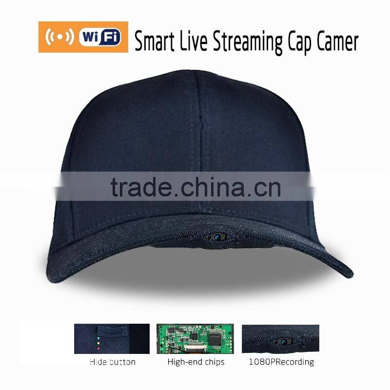 Live Streaming wearable hat HD1080P cap wifi sports full hd 1080p action camera 2016