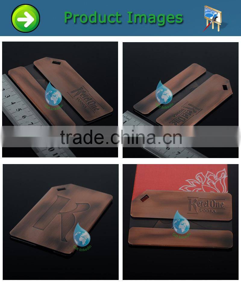 Antique copper engraved metal luggage tags