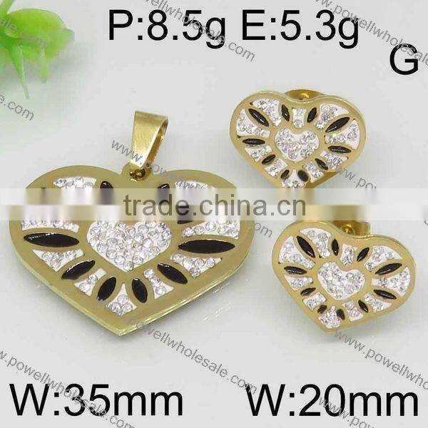Powell wholesale fashion jewelry set gold color popular china suppliers