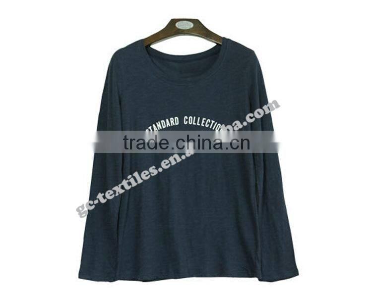 Girl's Manlange Grey Printed Standard Collection Long Sleeve T-shirts