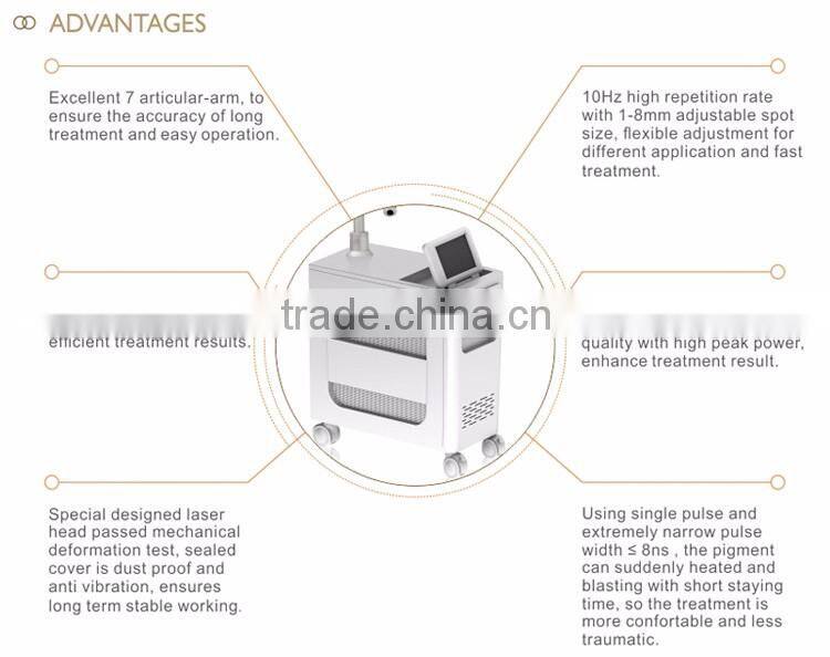 New design q switched alexandrite laser tattoo removal equipment