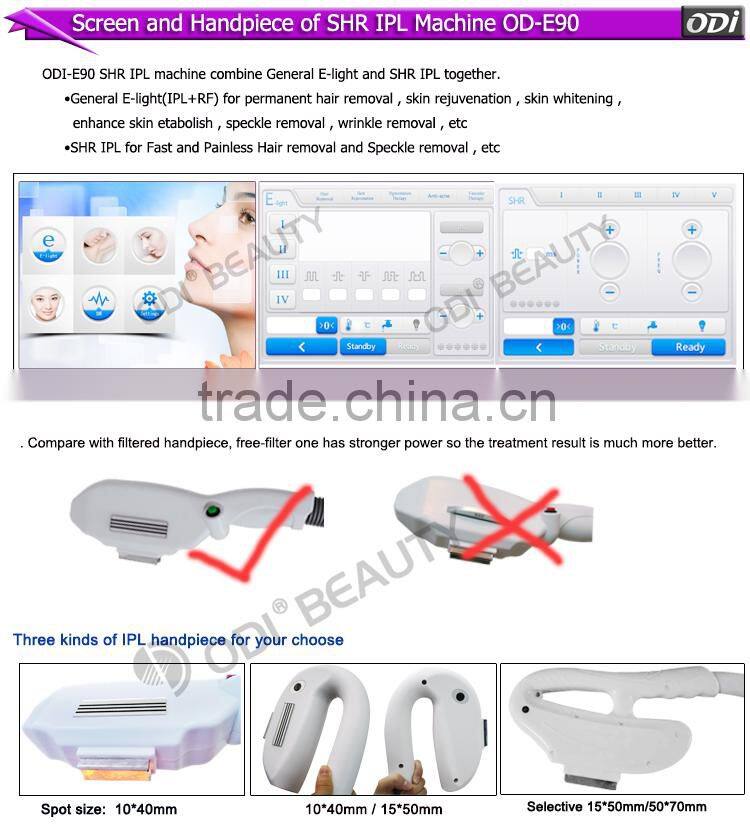 Fast and painless epilation/ facial treatment ipl type super shr