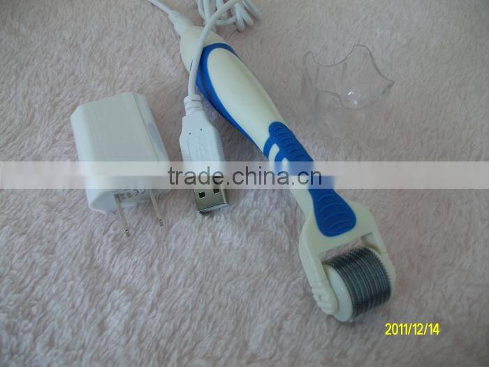 Skincare,beauty vibarting derma roller power line LED Light Microneedle Derma Roller