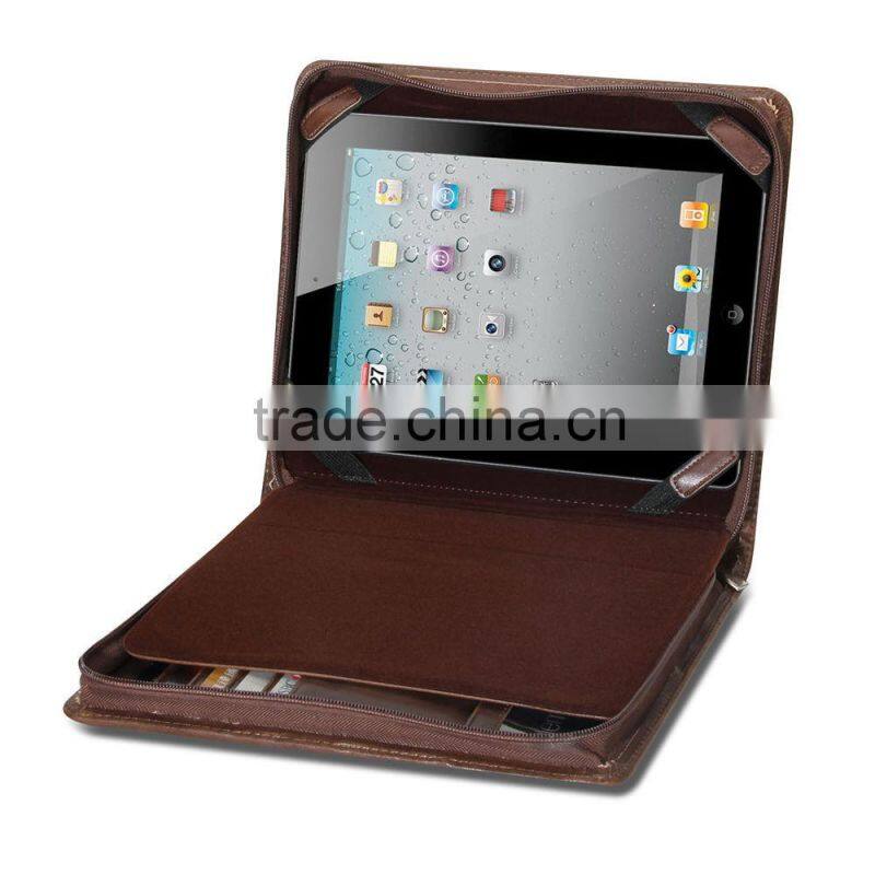 Brown PU Leather Folio Portfolio Case for iPad 2/iPad 3/iPad 4/ iPad Air iPad 5