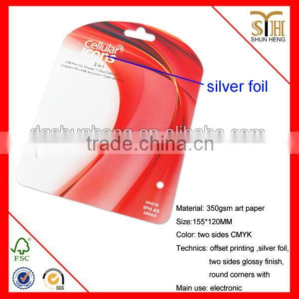 silver stamping paper hang tag for 2 in 1 iph 4S