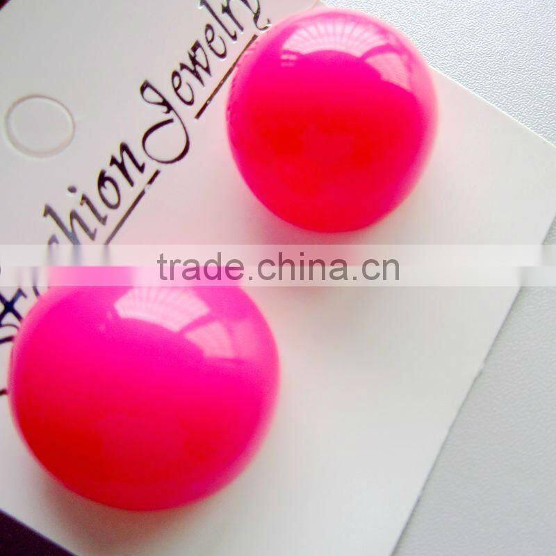 neon round stud earring