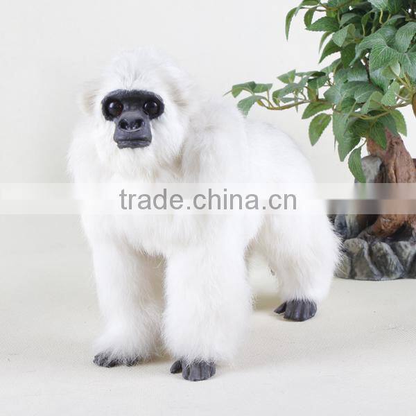 2015 Home decoration animal figurine white fur gorilla