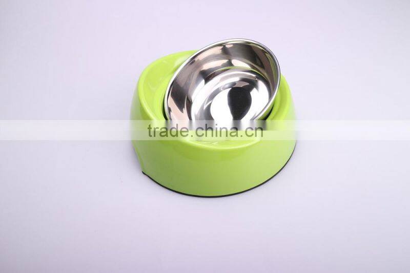 new design melamine dog bowl with stainless steel bowl