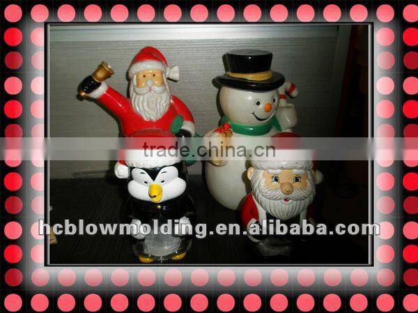 OEM Blow Molding plastic Christmas Santa Claus figurine christmas decoration santa claus