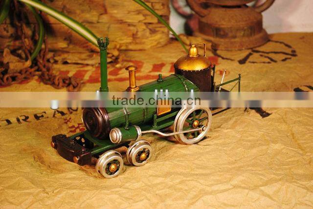 Antique train head metal model crafts with paint