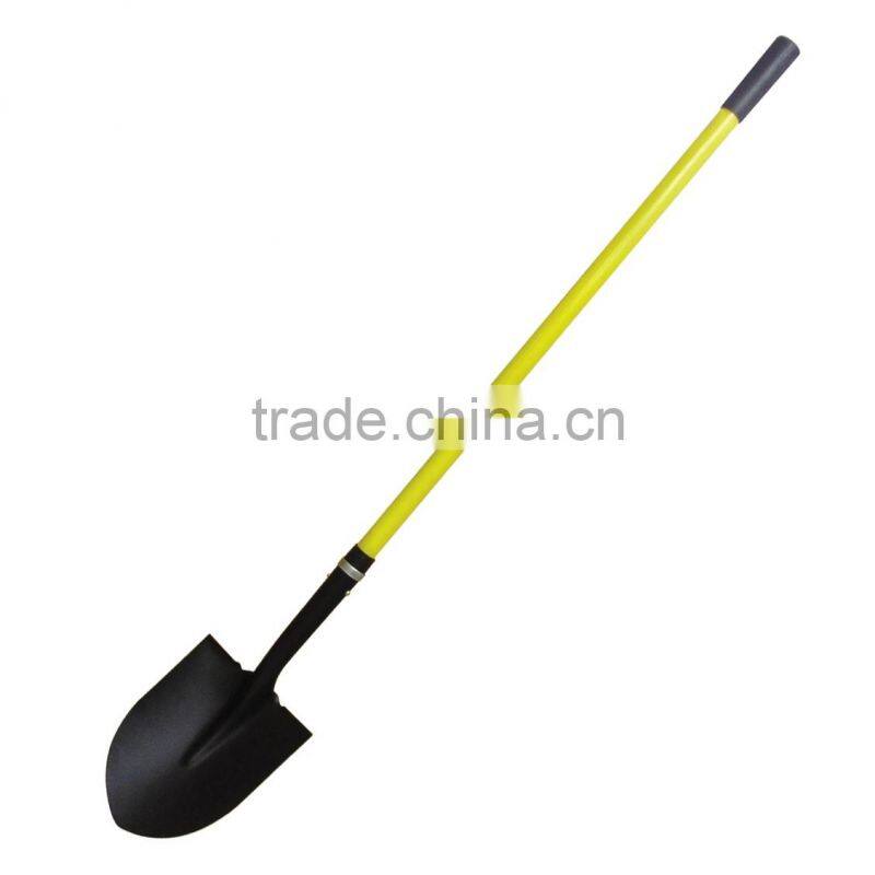 Anti-Slip Grip gareden steel shovel/spade with firberglass handle