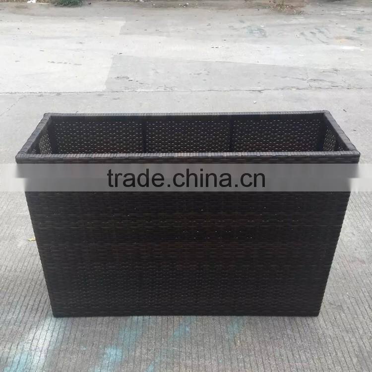 Wholesale tall rectangular shape outdoor patio rattan planter boxes