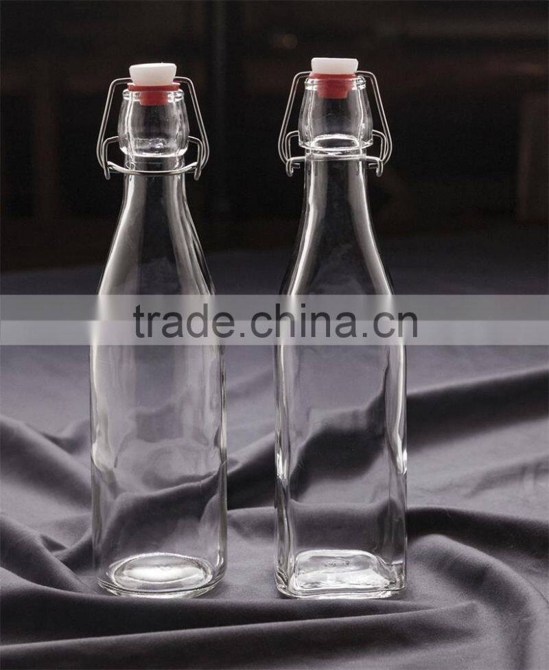round olive oil glass bottle with stopper clear glass bottle