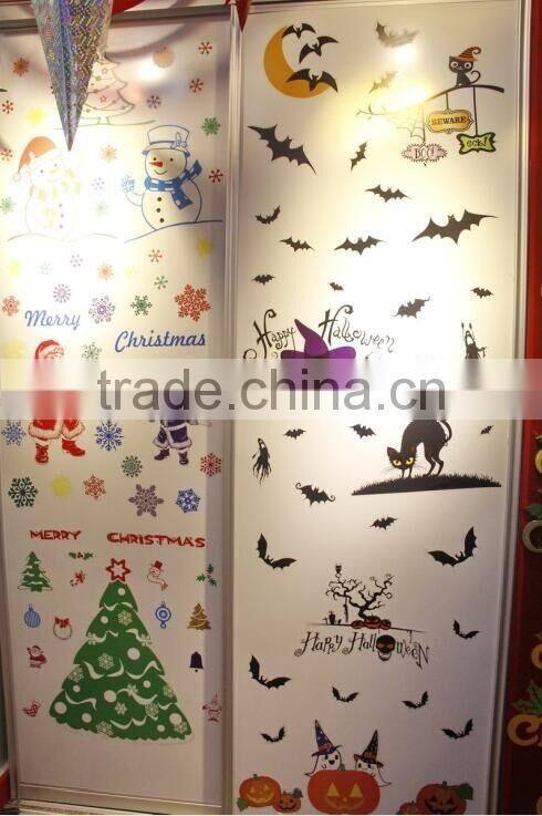 2016 Halloween Decorative Windows Showcase Jelly Gel Sticker Glass Window Decoration Sticker